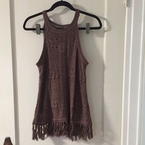 NY&CO brown fringe tank